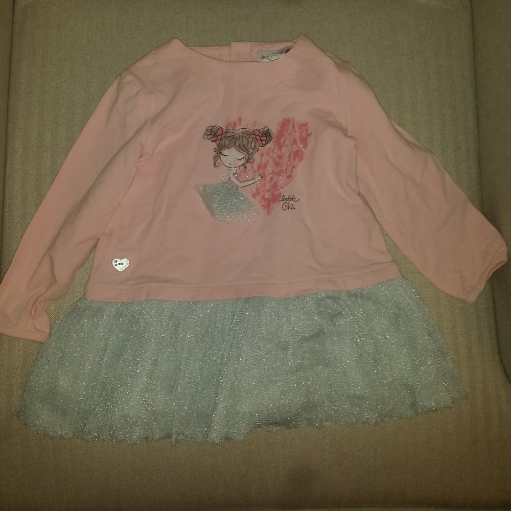 Boboli Pink & Silver Dress 18 month